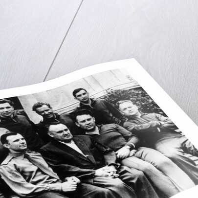 Russian rocket engineer Sergey Korolyov with cosmonauts, Crimea, USSR, c1960 by Unknown