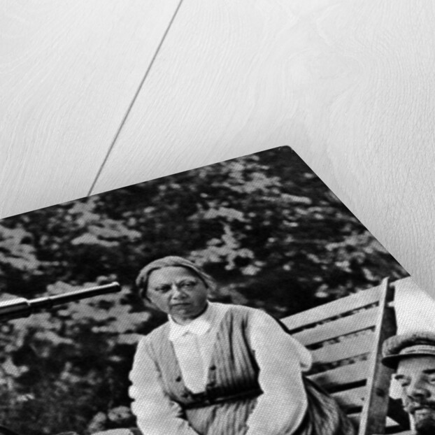 Russian Bolshevik leader Vladimir Lenin and Nadezhda Krupskaya, Gorki, USSR, 1922 by Unknown