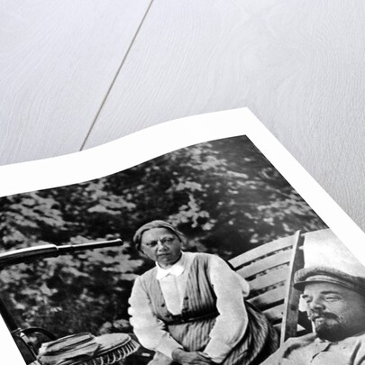 Russian Bolshevik leader Vladimir Lenin and Nadezhda Krupskaya, Gorki, USSR, 1922 by Unknown