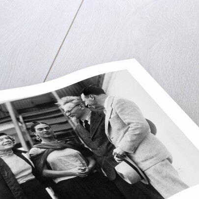 Leon Trotsky with his wife Natalia Sedova and Mexican artist Frida Kahlo, 1937 by Unknown