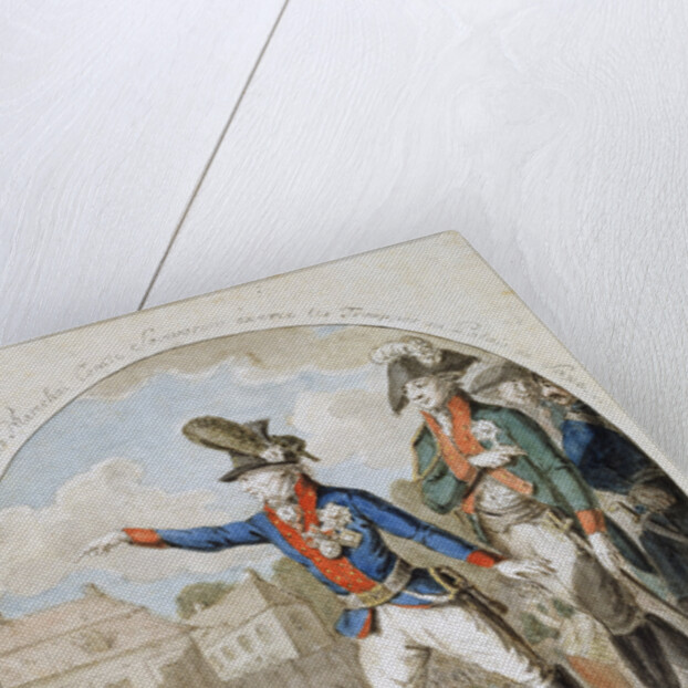 Russian Field Marshal Alexander Suvorov inspecting troops, c1794 by Anonymous