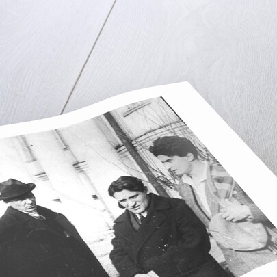 Michail Fainsilberg, Valentin Kataev, Mikhail Bulgakov, Yury Olesha and Iosif Utkin at the Funeral of Vladimir Mayakovsky, 1930 by Anonymous