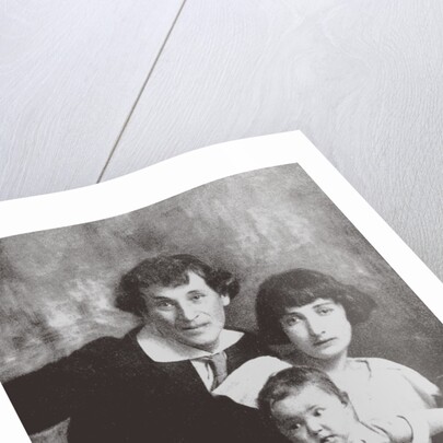 Marc Chagall with his first wife Bella and Daughter Ida, 1917 by Anonymous