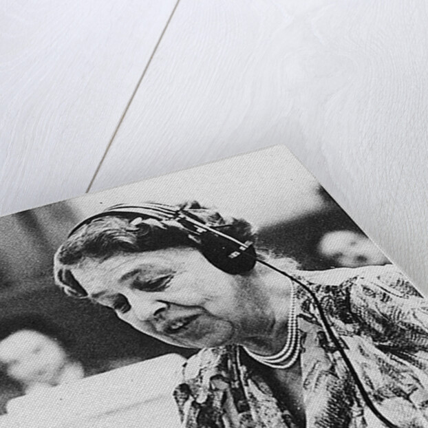 Eleanor Roosevelt speaking at the United Nations in July 1947 by Anonymous