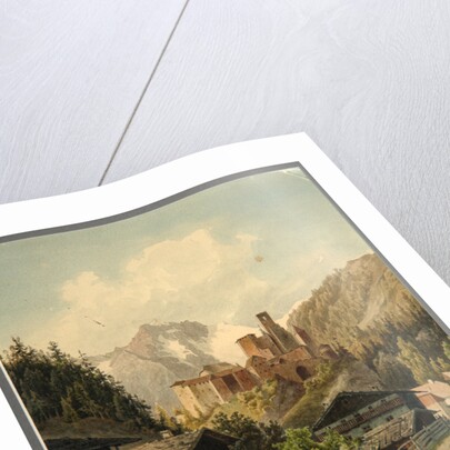 Alpine landscape with a castle by Ferdinand Gatt
