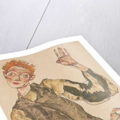 Self-Portrait with Striped Armlets, 1915 by Egon Schiele