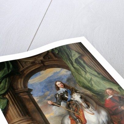 Equestrian portrait of Charles I, King of England  (1600-1649) with M. de St Antoine by Sir Anthonis van Dyck