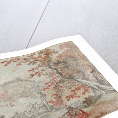 Italian Fall Landscape with Monte Porzio and an Offering to Pan, 1763 by Charles Joseph Natoire