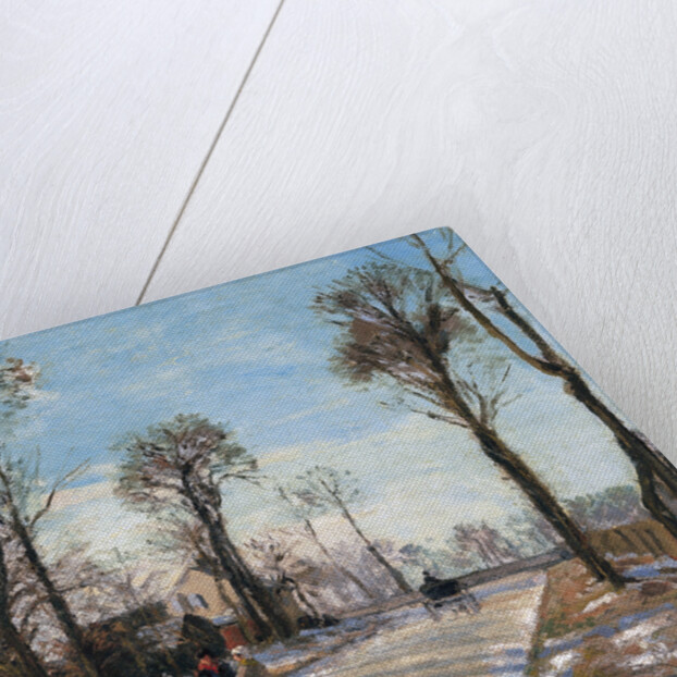 Route de Versailles, Louveciennes, Winter Sun and Snow by Camille Pissarro