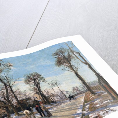 Route de Versailles, Louveciennes, Winter Sun and Snow by Camille Pissarro