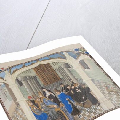 The coronation of Baldwin II on 1118. Miniature from the Historia by William of Tyre, 1460s by Anonymous