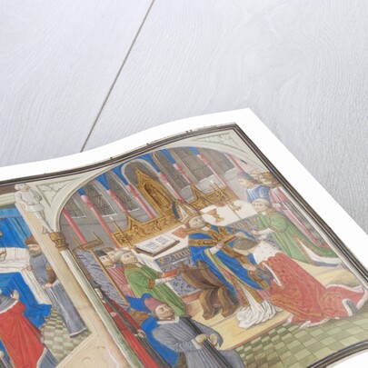 Death of Amalric I of Jerusalem. Coronation of Baldwin IV. Miniature from the Historia by William of Tyre, 1460s by Anonymous