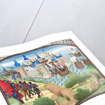 The capture of Constantinople by land and sea in 1204. Miniature from the Historia by William of Tyre by Anonymous