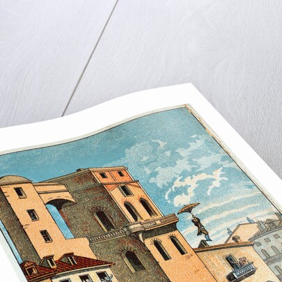 Lenormand jumps from the tower of the Montpellier observatory, 1783, 19th century by Anonymous