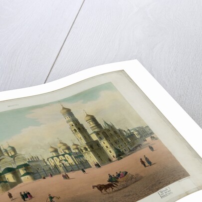 The Cathedral Square in the Moscow Kremlin (from a panoramic view of Moscow in 10 parts), ca 1848 by Philippe Benoist