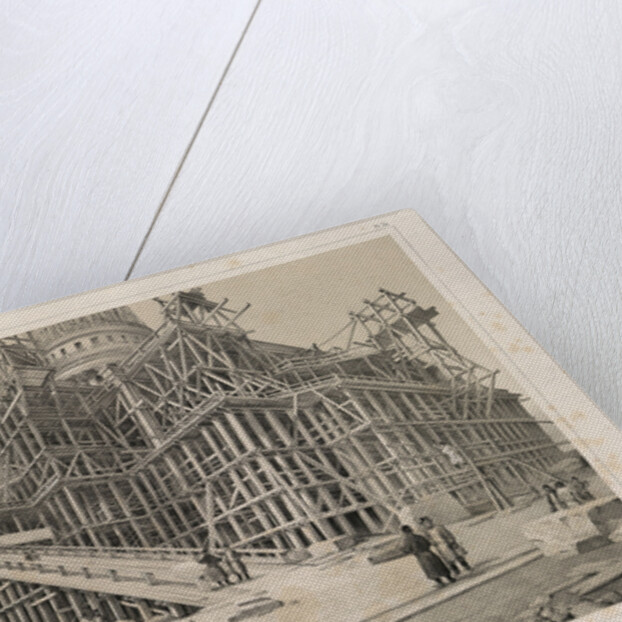 View of the Cathedral surrounded by wooden scaffolding by Auguste de Montferrand