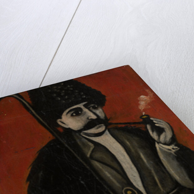 Shepherd in a Felt Cloak against a Red Background by Niko Pirosmani