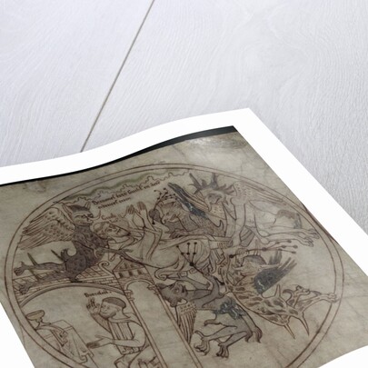 Demons attack Guthlac (Manuscript The life of Saint Guthlac), Early 12th century by Anonymous