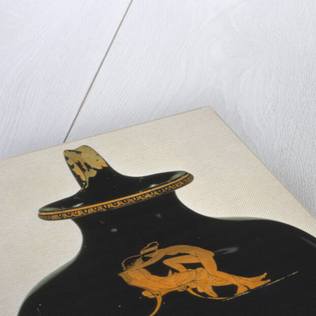 Oinochoe. Love-making (naked girl climbing on to a boys lap), ca 430 BC by Shuvalov Painter