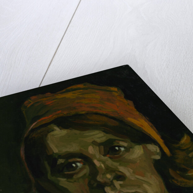 Head of a Peasant woman with red hood, 1885 by Vincent van Gogh