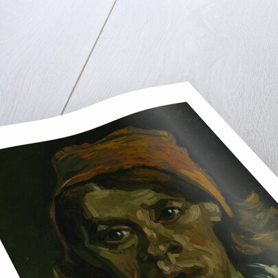 Head of a Peasant woman with red hood, 1885 by Vincent van Gogh