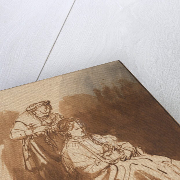 A Young Woman Having Her Hair Braided, ca 1637 by Rembrandt van Rhijn