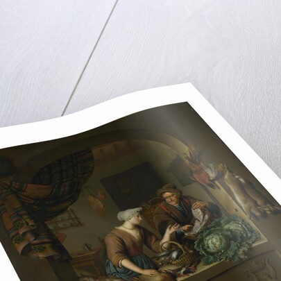 A Woman and a Fish-pedlar in a Kitchen, 1713 by Willem van Mieris