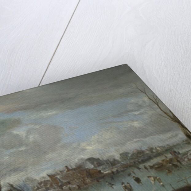 A Frozen River near a Village, with Golfers and Skaters, c. 1647-1648 by Aert van der Neer