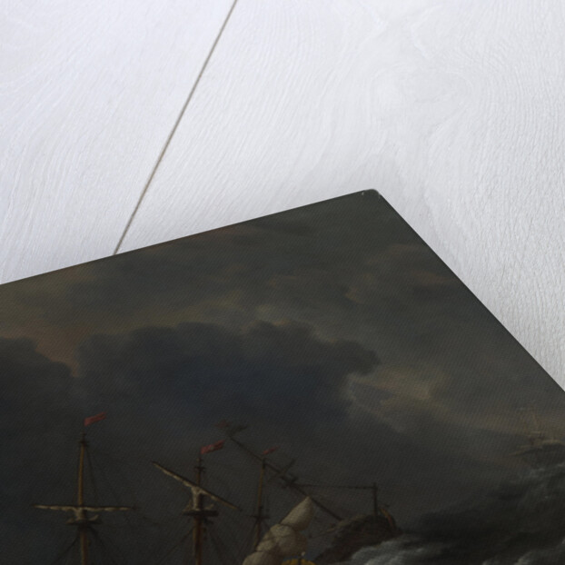 Three Ships in a Gale, 1673 by Willem van de Velde the Younger