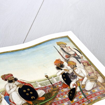 Thakur Dawlat Singh Among Courtiers, ca 1825 by Ghulam Ali Khan