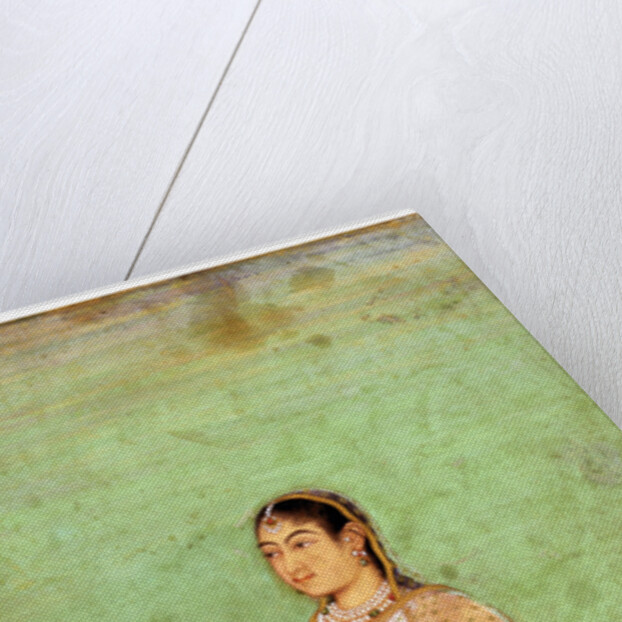 A Lady with Flower and Fly Whisk, c.1630 by Indian Art