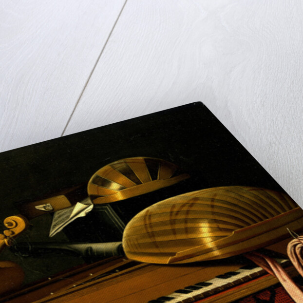 Still Life with Musical Instruments and Books, Mid of 17th cen by Bartolomeo Bettera
