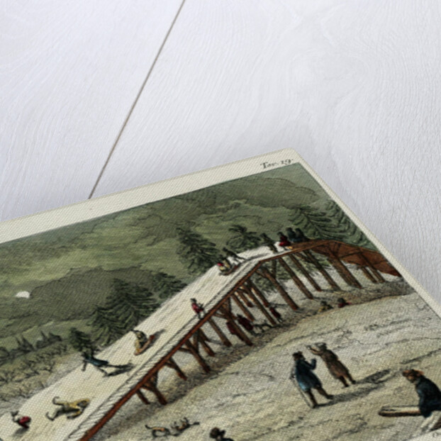 A roller coaster. Illustration from Il costume antico e moderno o storia del governo? by Giulio Ferrario, 1831 by Luigi Giarrè