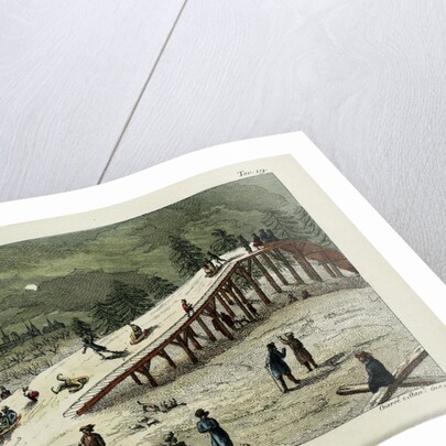 A roller coaster. Illustration from Il costume antico e moderno o storia del governo? by Giulio Ferrario, 1831 by Luigi Giarrè