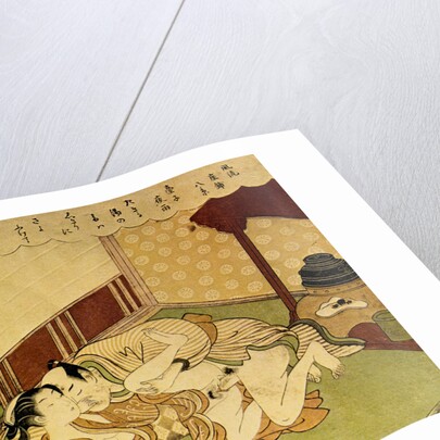 Two Lovers (Shunga - erotic woodblock print), c. 1750 by Suzuki Harunobu