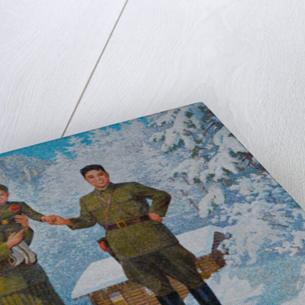 Happy Family. Kim Il-sung and his wife Kim Jong-suk with son Kim Jong-Il, 1960s by Anonymous