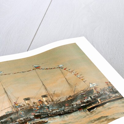 Emperor Nicholas II visiting his Yacht Polestar, 1908 by Alexander Karlovich Beggrov