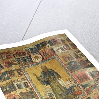 Saint Cyril of White Lake with Scenes from His Life, 17th century by Russian icon