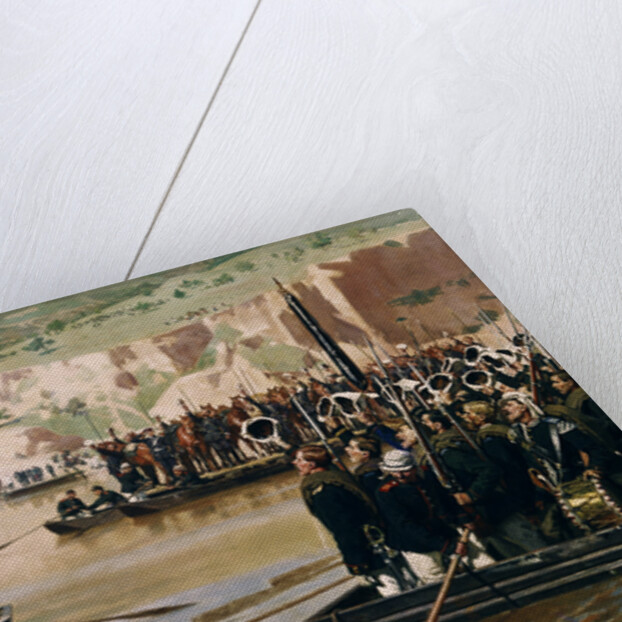 The Russians crossing the Danube at Svishtov in Juny 1877, 1870s by Nikolai Dmitrievich Dmitriev-Orenburgsky