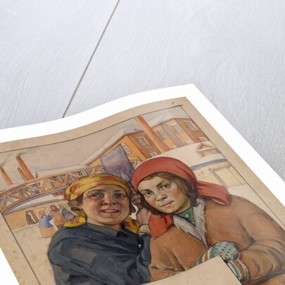 Two Factory Workers, 1925 by Ivan Georgievich Drozdov