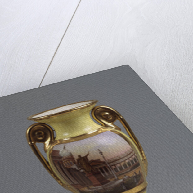 Decorative vase with the view of the M. Kutuzov-monument and the Kazan-Virgin-Cathedral, 1830-1840s by Master of the A. Popov Factory