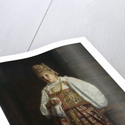 Woman from Kursk in traditional Russian clothing, 1871 by Grigori Semyonovich Sedov