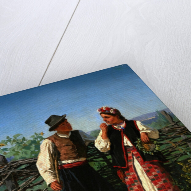 At the Wattle-fence, 1863 by Konstantin Alexandrovich Trutovsky