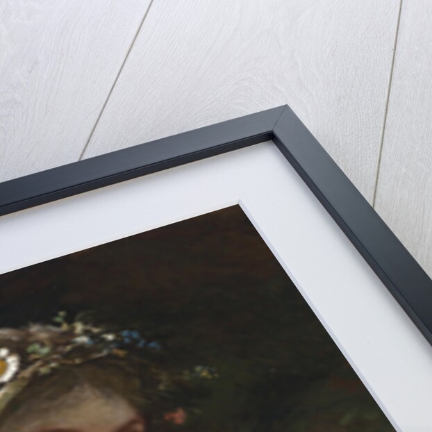 Young Girl with a Garland by Firs Sergeevich Zhuravlev