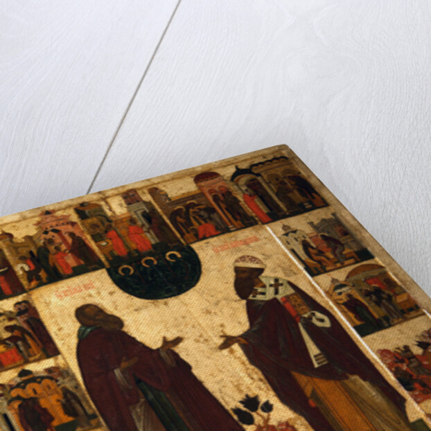 Saint Cyril of White Lake and Saint Cyril of Alexandria, Second half of the16th cen by Russian icon