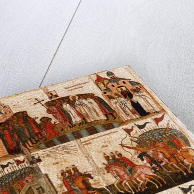 Battle between the Novgorodians and Suzdalians, Mid of the 15th cen by Russian icon