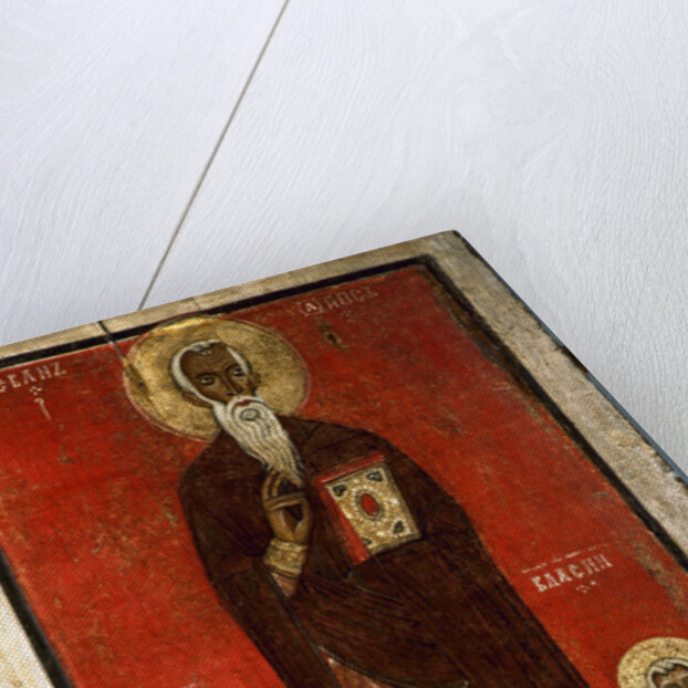Saint John Climacus with Saint George and Saint Blaise, Second half of 13th century by Russian icon