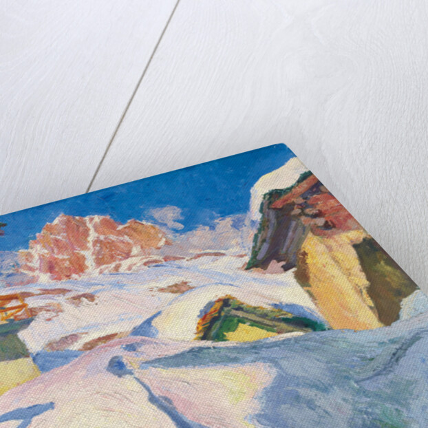 Capolago in Winter with a View of Piz Lagrev, 1928 by Giovanni Giacometti