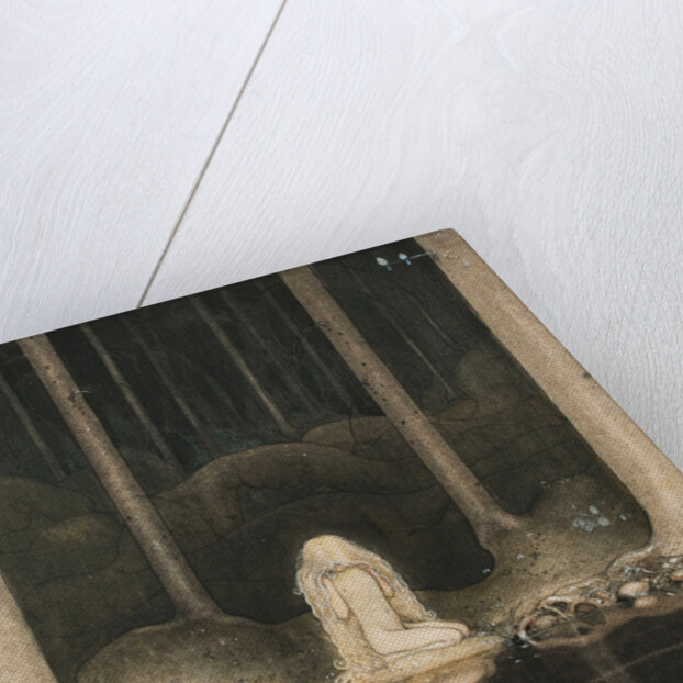 Princess Tuvstarr is still sitting there wistfully looking into the water, 1913 by John Bauer