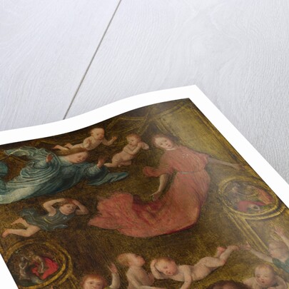 The Head of Saint John the Baptist, with Mourning Angels and Putti, Early16th cen by Jan Mostaert